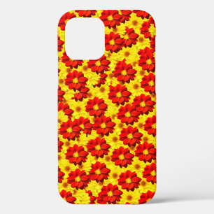 Case-Mate iPhone Case Fleurs de dahlia rouges et jaunes