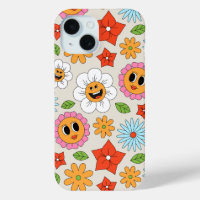 Fleurs de dessin animé rétro Fantaisistes Joyeuses