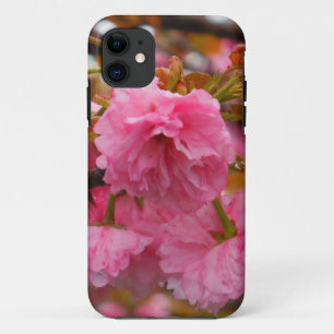 Coque iPhone 11 Fleurs de fleurs de cerisier rose chaud