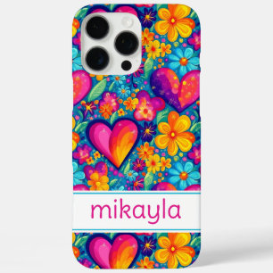 Coques iPhone 16 Pro Max Fleurs de Hippie Groovy Rétro Personnalisées