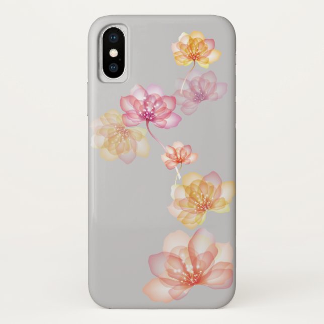 Coques Case-Mate iPhone fleurs de lotus en gris (Dos)