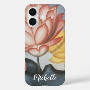 Coques iPhone 16 Fleurs de Lotus Vintage, Le Haricot Égyptien Sacré