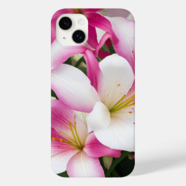 Coque Pour iPhone 14 Plus fleurs de lys blanc et rose