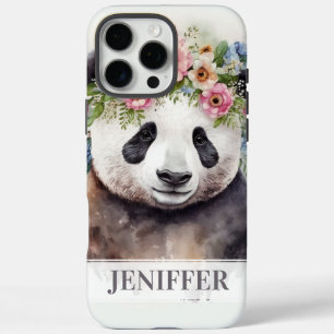 Coques iPhone 16 Pro Max Fleurs de Panda Aquarelle