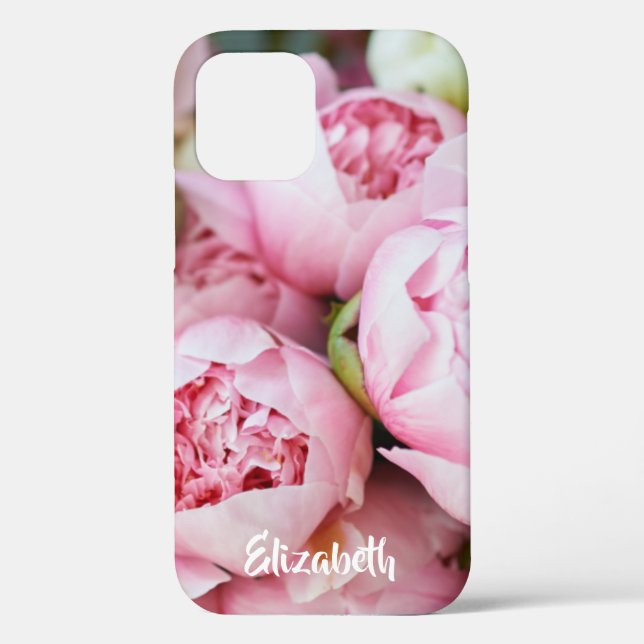 Coques Case-Mate iPhone Fleurs de pivoines roses personnalisées (Verso)