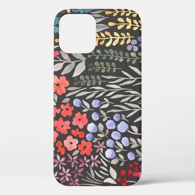 Coques Case-Mate iPhone Fleurs de prairie : Aquarelle Florale sans joint (Verso)