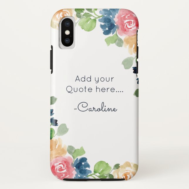Coques Case-Mate iPhone Fleurs de printemps aquarelles. Ajouter un nom et  (Dos)