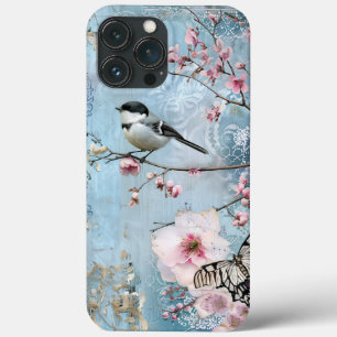 Case-Mate iPhone Case Fleurs de printemps rose Découpage Shabby Chic Bir