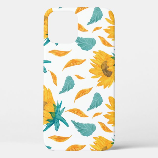Coques Case-Mate iPhone Fleurs de soleil d'aquarelle : Impression botaniqu (Verso)