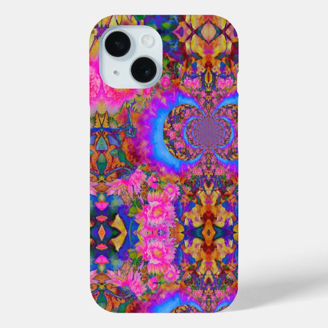 Coques Case-Mate iPhone Fleurs de soleil rose aquarelle abstraites florale (Verso)