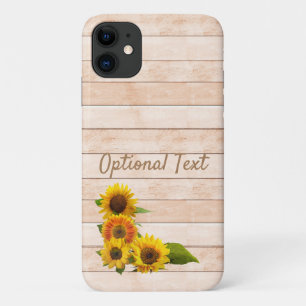 Case-Mate iPhone Case Fleurs de soleil rustiques sur bois