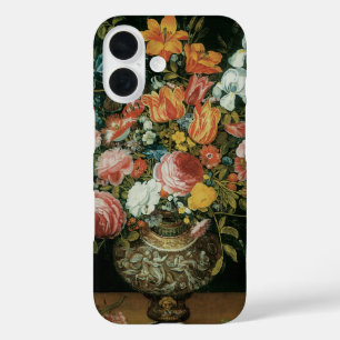 Coques iPhone 16 Fleurs de style baroque vintage dans un vase
