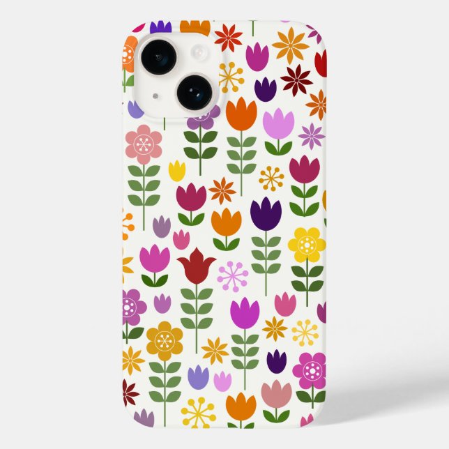 Coques Case-Mate iPhone Fleurs de style scandinave Grand Motif (Verso)