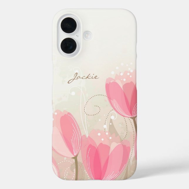 Coques Case-Mate iPhone Fleurs de tulipes roses (Verso)
