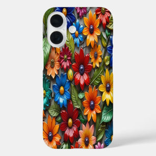 Fleurs de verre colorées #3 - iPhone 16 Coques