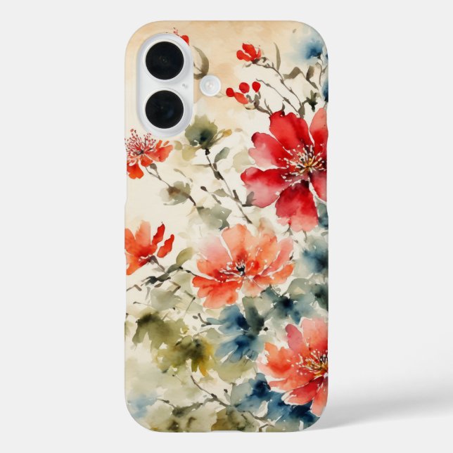 Coques Case-Mate iPhone Fleurs d'encre japonaises sur le parchemin (Verso)