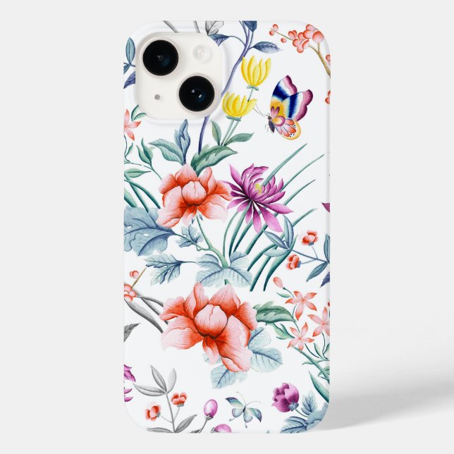 Coques Case-Mate iPhone Fleurs d'été et papillon (Verso)