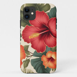 Case-Mate iPhone Case Fleurs d'Hibiscus Tropiques Rétro