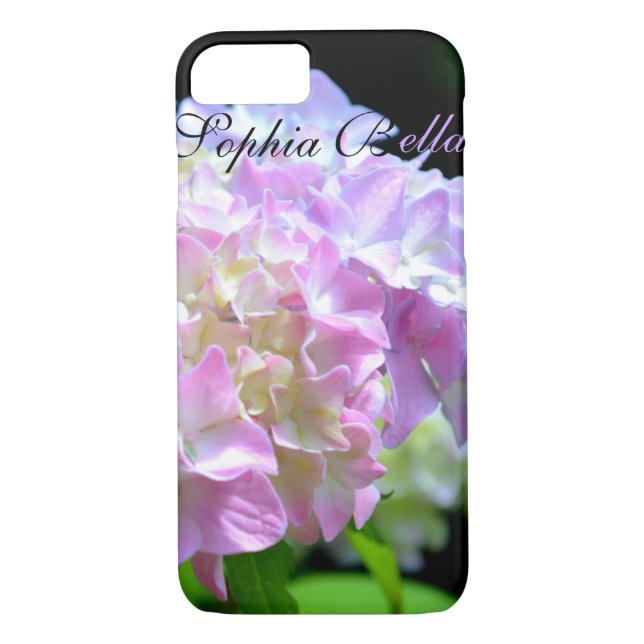 Coques Case-Mate iPhone Fleurs d'hydrangée violette rose doux (Dos)