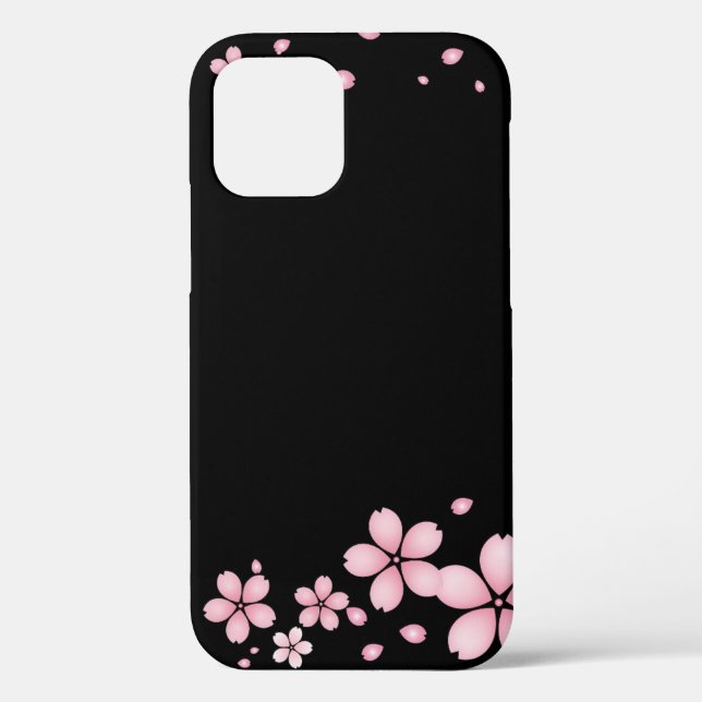 Coques Case-Mate iPhone Fleurs en arrière - plan noir (Verso)