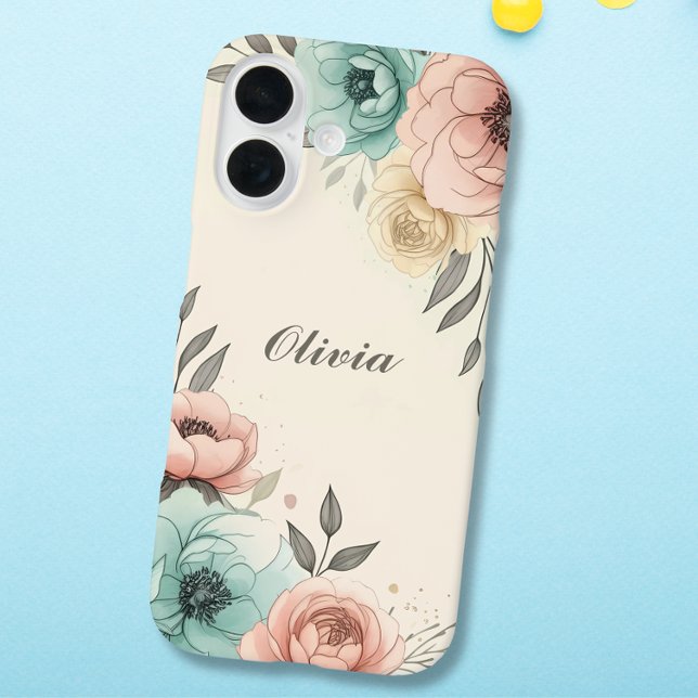 Coques Case-Mate iPhone Fleurs Esquissées Aquarelle Délicate  (Créateur téléchargé)