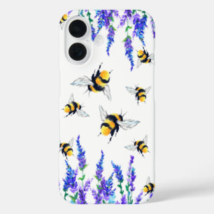Coques iPhone 16 Fleurs et abeilles Flying Spring