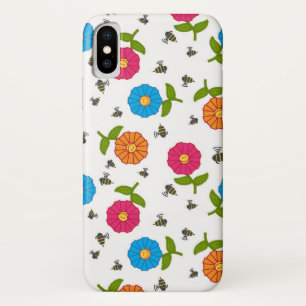 Coques Pour iPhone Fleurs et abeilles souriantes
