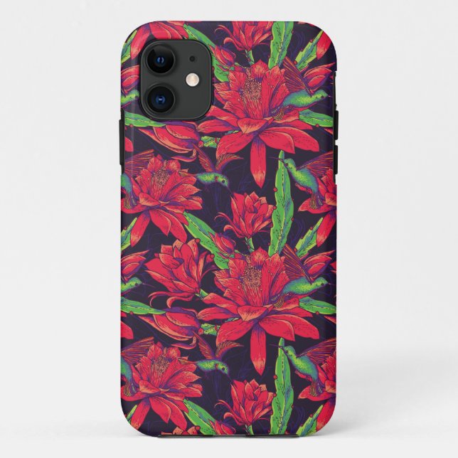 Coques Case-Mate iPhone Fleurs et colibris (Dos)