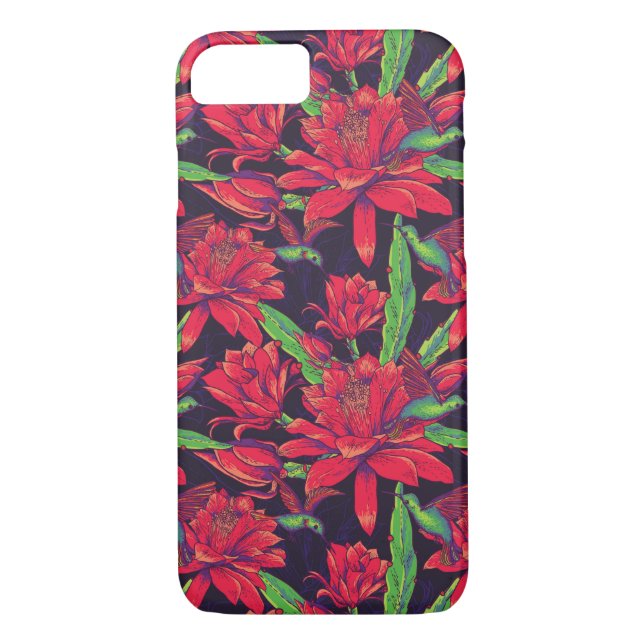 Coques Case-Mate iPhone Fleurs et colibris (Dos)