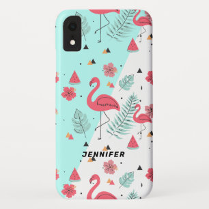Case-Mate iPhone Case Fleurs et feuilles tropicaux flamands roses