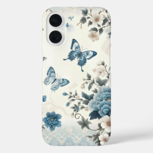 Coques iPhone 16 Fleurs et papillons Chinoiserie