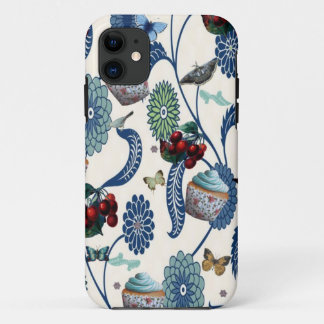 Etui iPhone Case-Mate Fleurs et petits gâteaux bleus