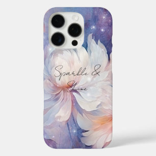 Coques iPhone 16 Pro Fleurs étincelantes blanches