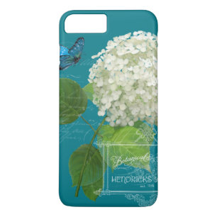 Etui iPhone Case-Mate Fleurs florales Script de papillon Hydrangea blanc