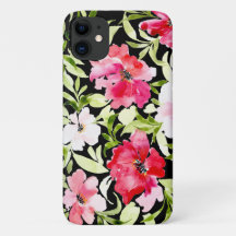 Fleurs florales tropicales rouges roses feuilles