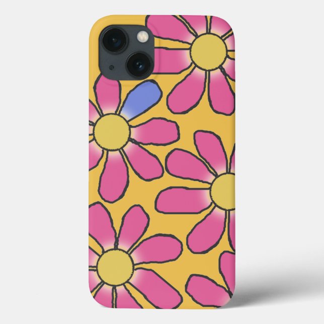 Coques Case-Mate iPhone Fleurs graphiques rose doux sur n'importe quelle c (Verso)