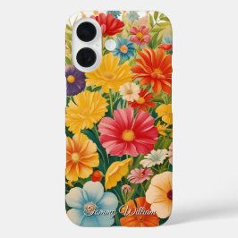 Coques iPhone 16 Fleurs hippies Super vintages Rétro