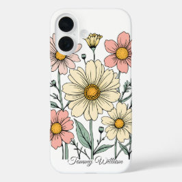Coques iPhone 16 Fleurs hippies Super vintages Rétro