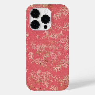 Coque Pour iPhone 14 Pro Fleurs japonaises vintages et Feuilles