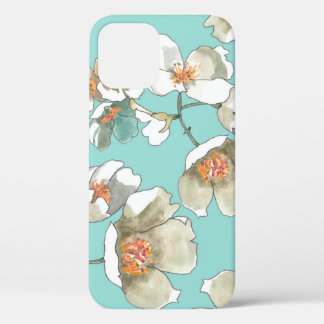 Case-Mate iPhone Case Fleurs Jasmin : Aquarelle Turquoise clair