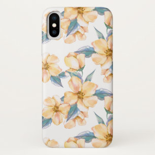 Coque iPhone X Fleurs jaunes. Jardin d'aquarelle 2