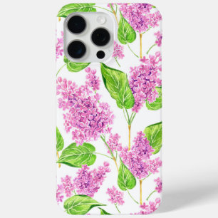 Coque iPhone 15 Pro Max Fleurs lilas rose aquarelle