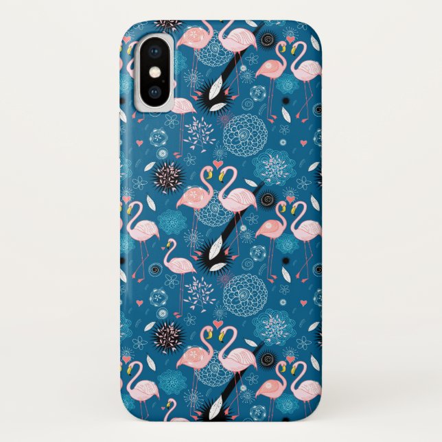 Coques Case-Mate iPhone Fleurs mignonnes flamants gos motif (Dos)