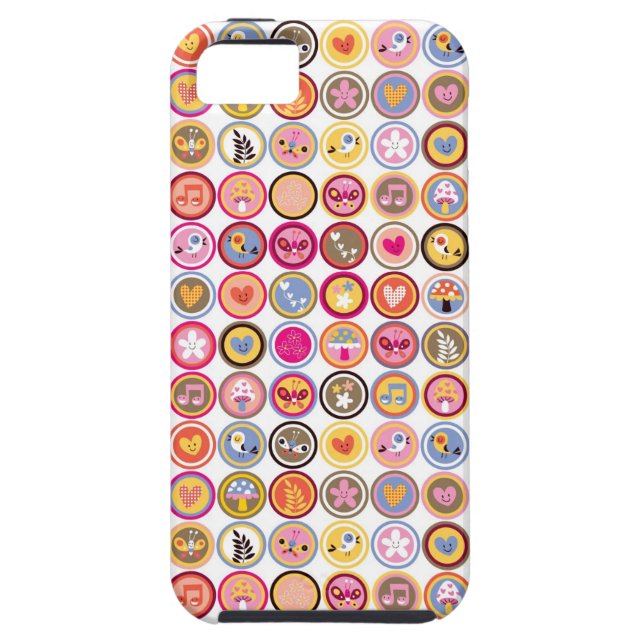 Coques Case-Mate iPhone fleurs mignonnes, oiseaux, motif de coeurs (Dos)