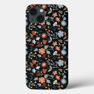 Case-Mate iPhone Case Fleurs modernes Feuille Noir Orange Bleu Fille