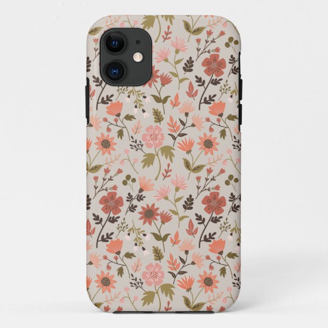 Coques Case-Mate iPhone Fleurs modernes Feuille rose Fille Floral (Dos)