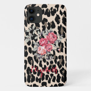 Case-Mate iPhone Case Fleurs modernes sur Empreinte de léopard