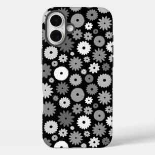 Coques iPhone 16 Plus Fleurs Monochromes à Motif Répété