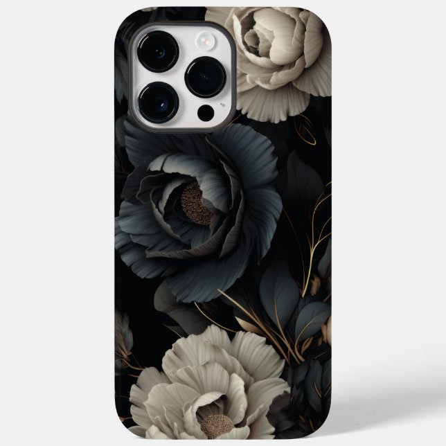 Coques Case-Mate iPhone Fleurs noires et blanches (Verso)