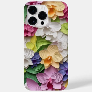 COQUE POUR POUR iPhone 14 PRO MAX FLEURS ORCHIDES 3-D JOLIMENT COLORÉES